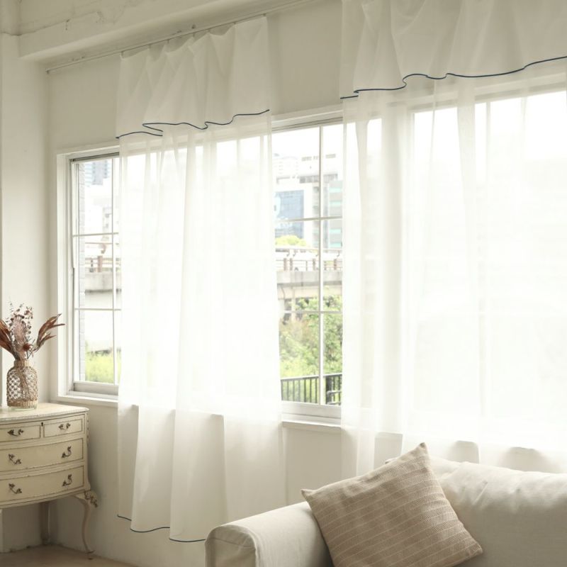 ラップパイピング】選べる20色 防炎 パイピング レースカーテン