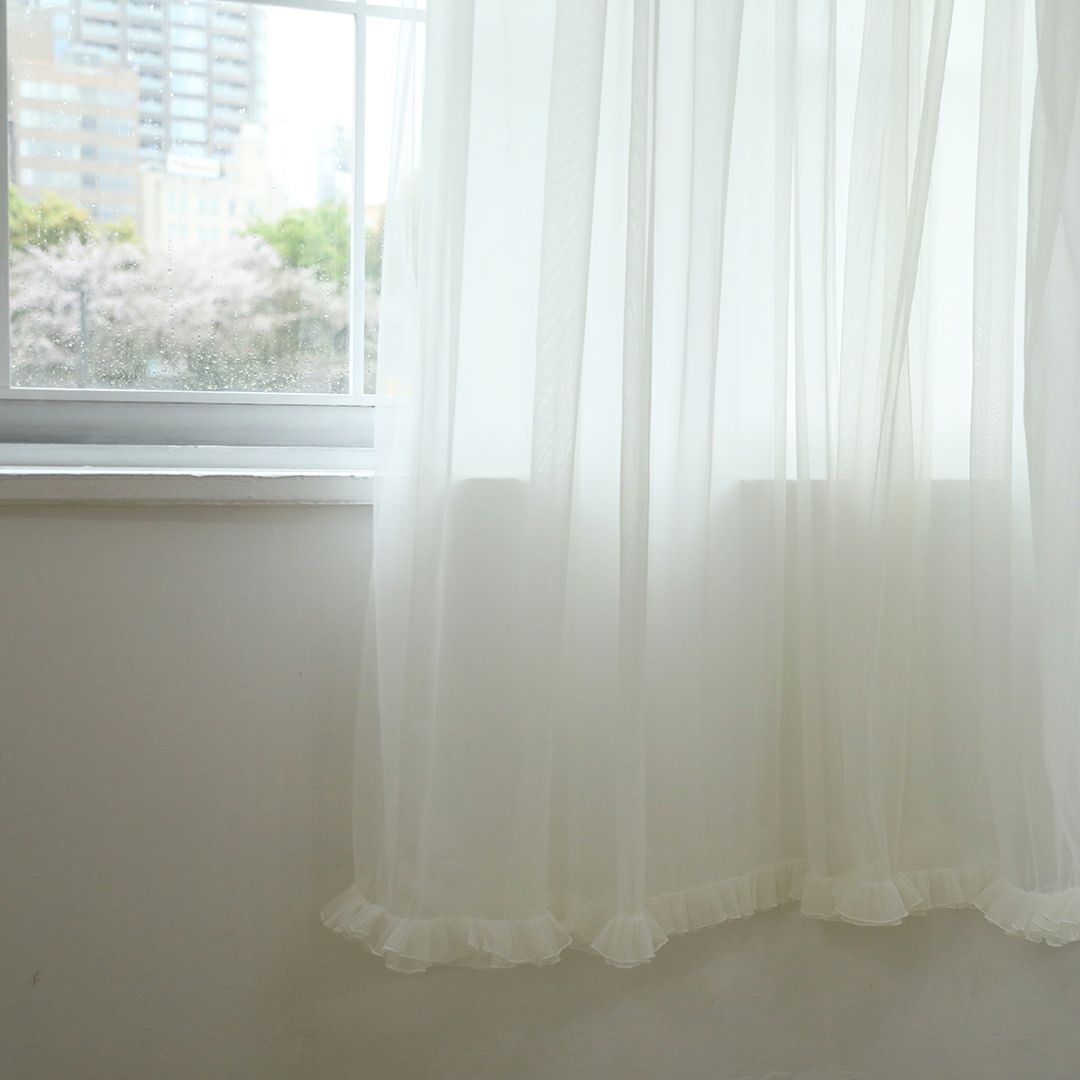 メローフリル（海外受注生産品）】 洗濯可 フリルカーテン 一体型