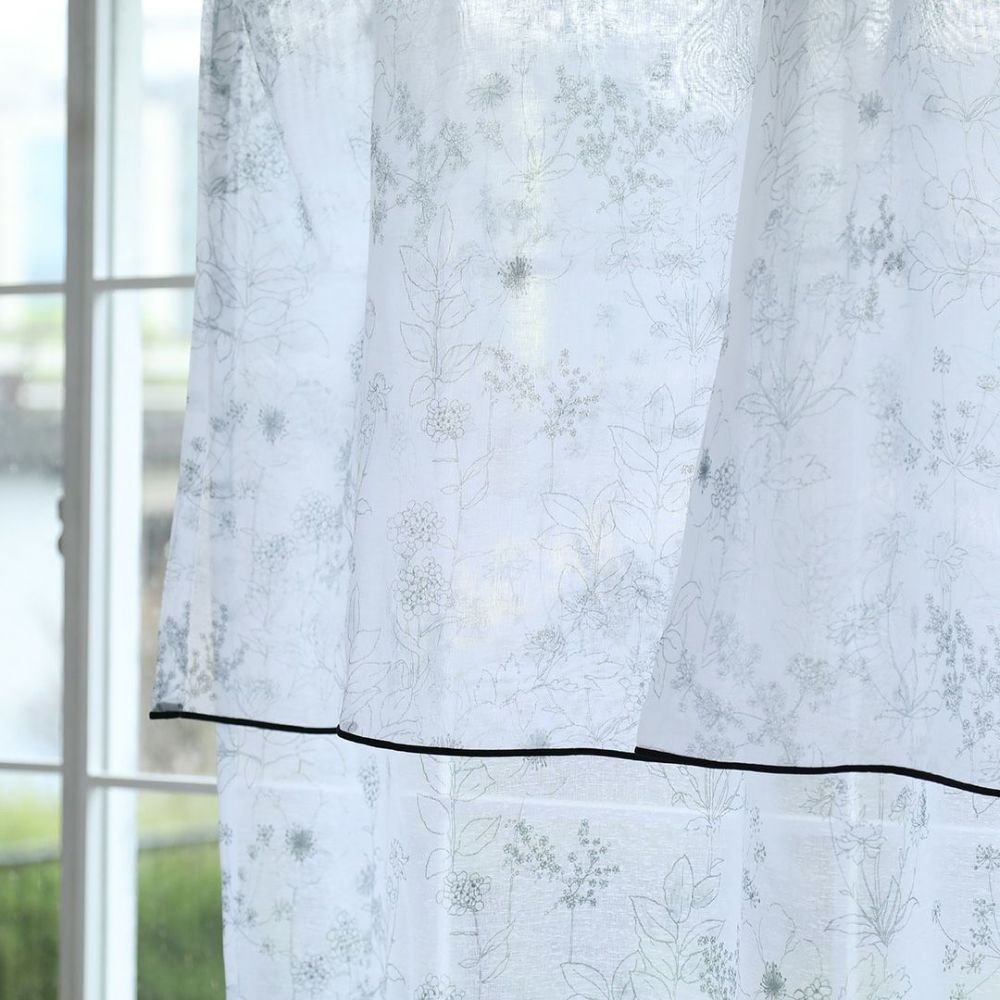 フローララップパイピング】洗濯可 パイピング レースカーテン