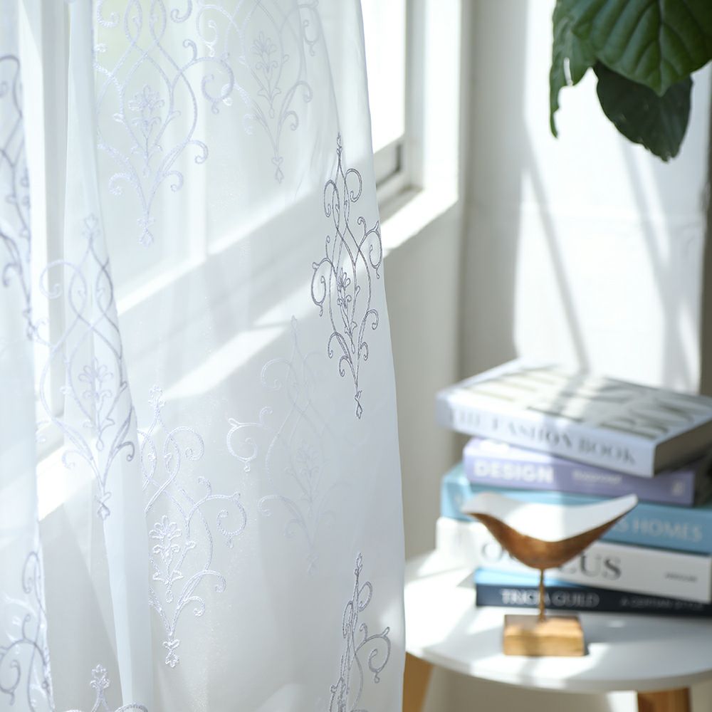 ルーシー】 洗濯可 モロッコ風柄 透け感 レースカーテン | おしゃれな