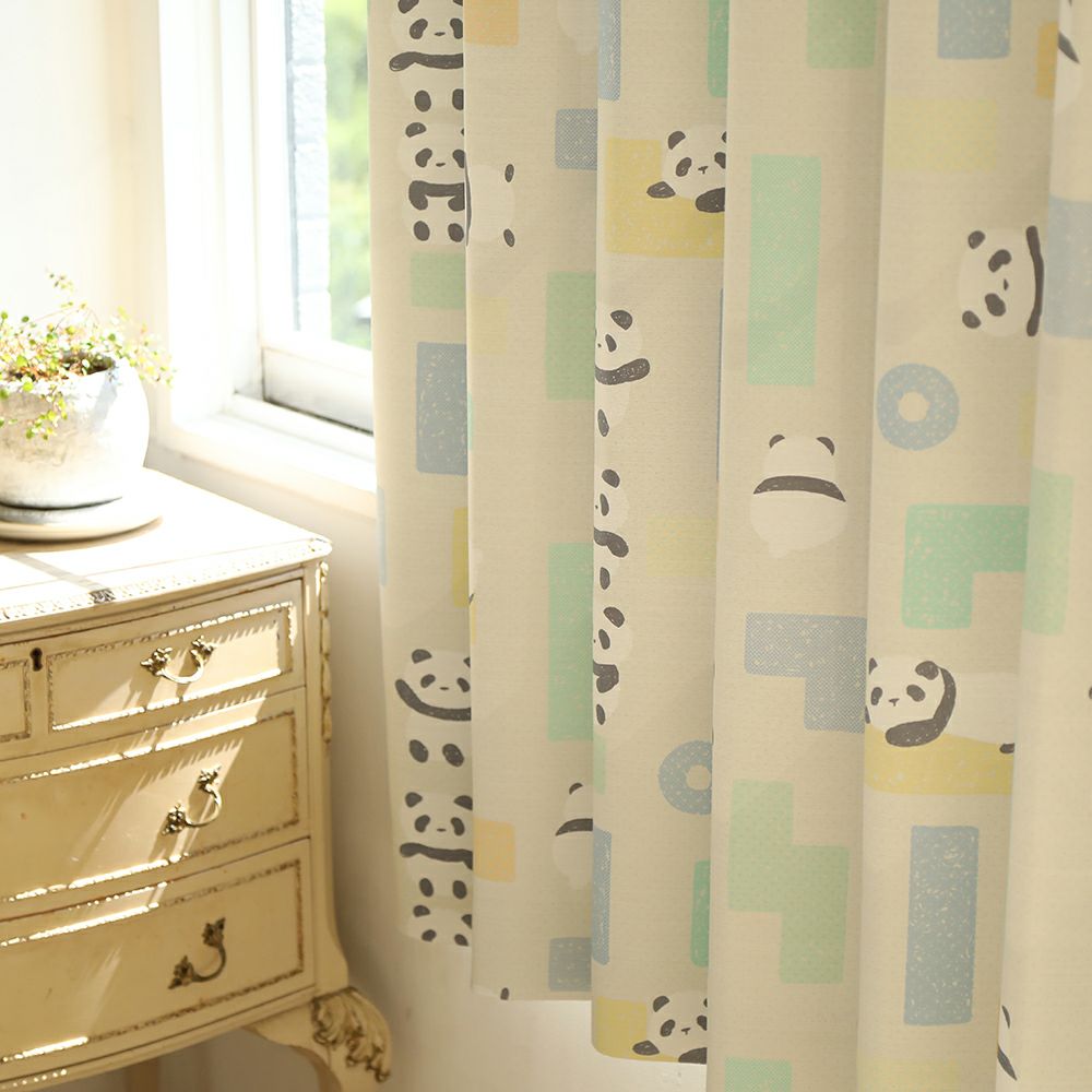 イヌイヌ】遮光2級 洗濯可 犬柄 ドレープカーテン | おしゃれな