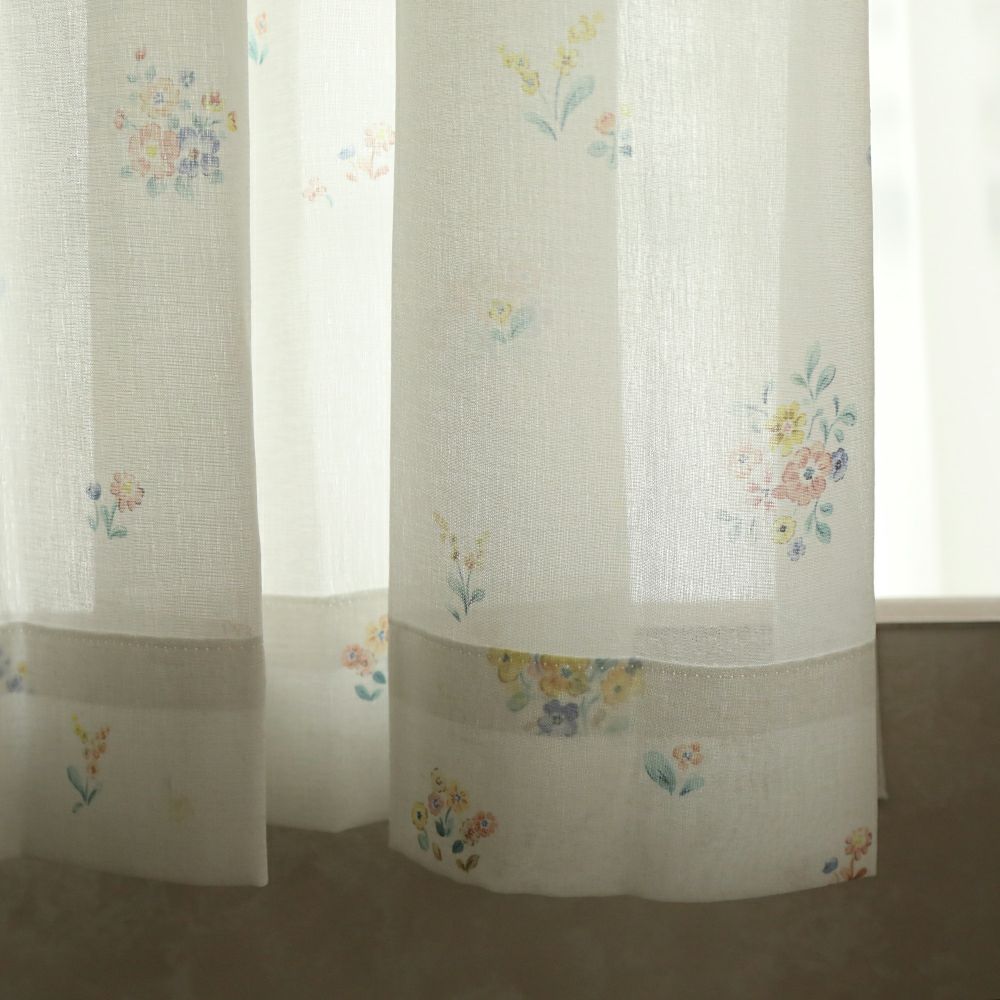 レースアロマティス】洗濯可 花柄 レースカーテン | おしゃれな