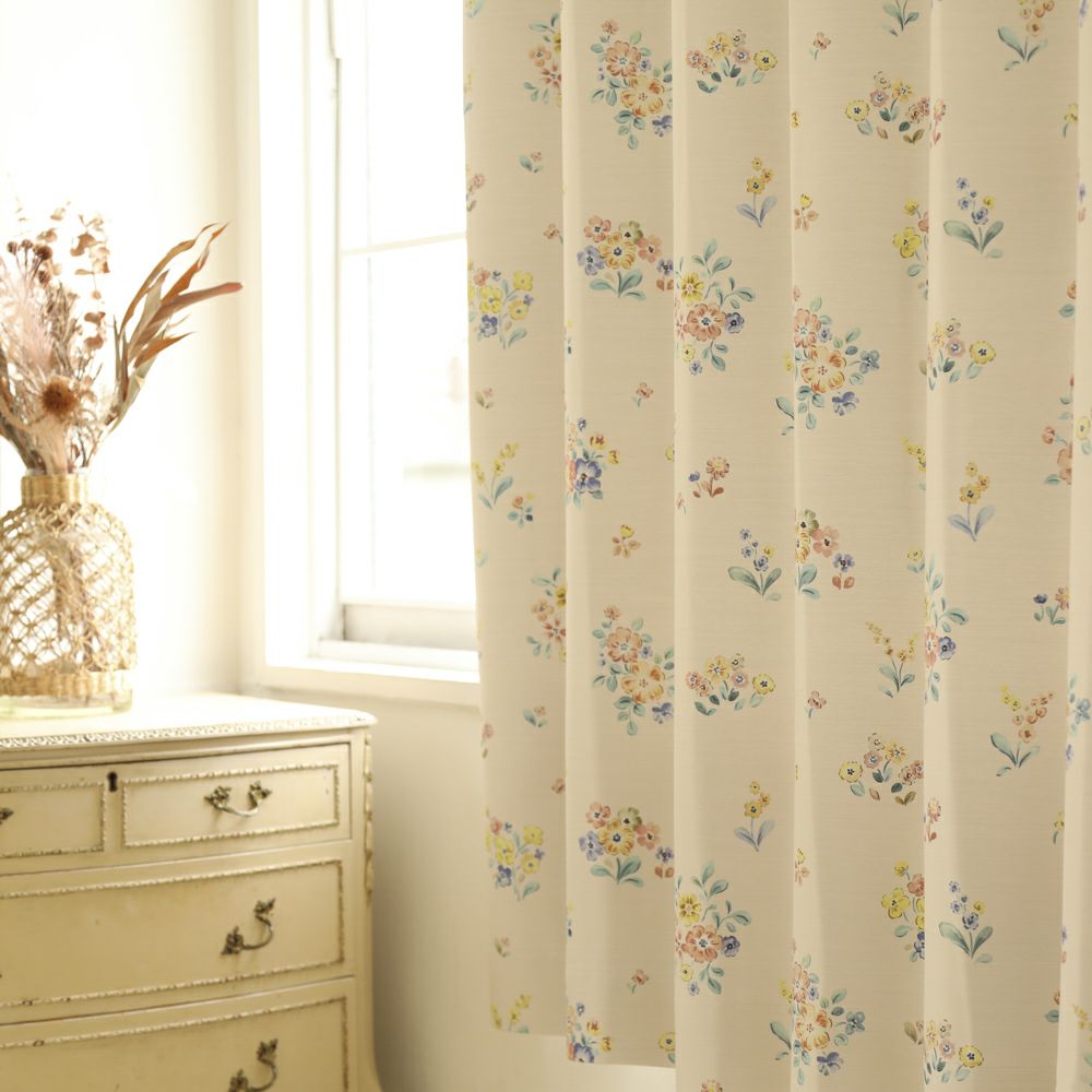 アロマティス】遮光2級 洗濯可 花柄 ドレープカーテン | おしゃれな