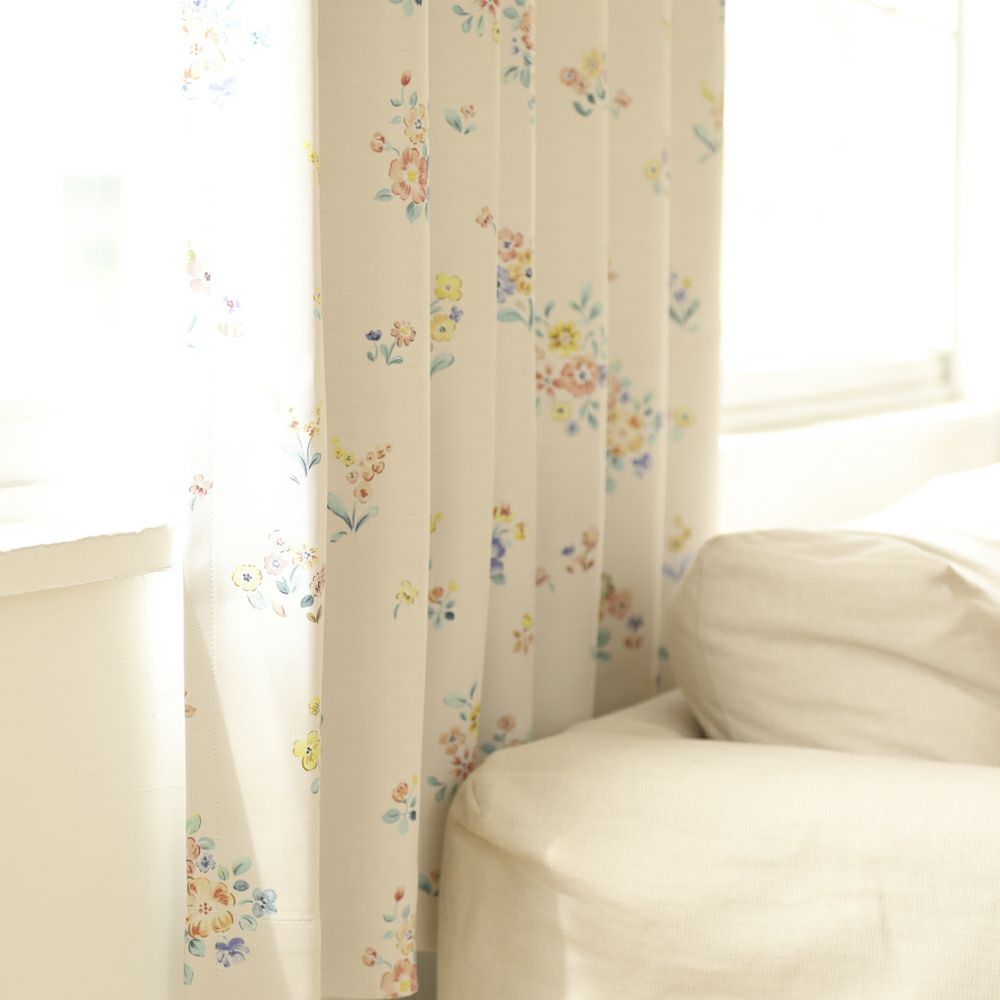 アロマティス】遮光2級 洗濯可 花柄 ドレープカーテン | おしゃれな