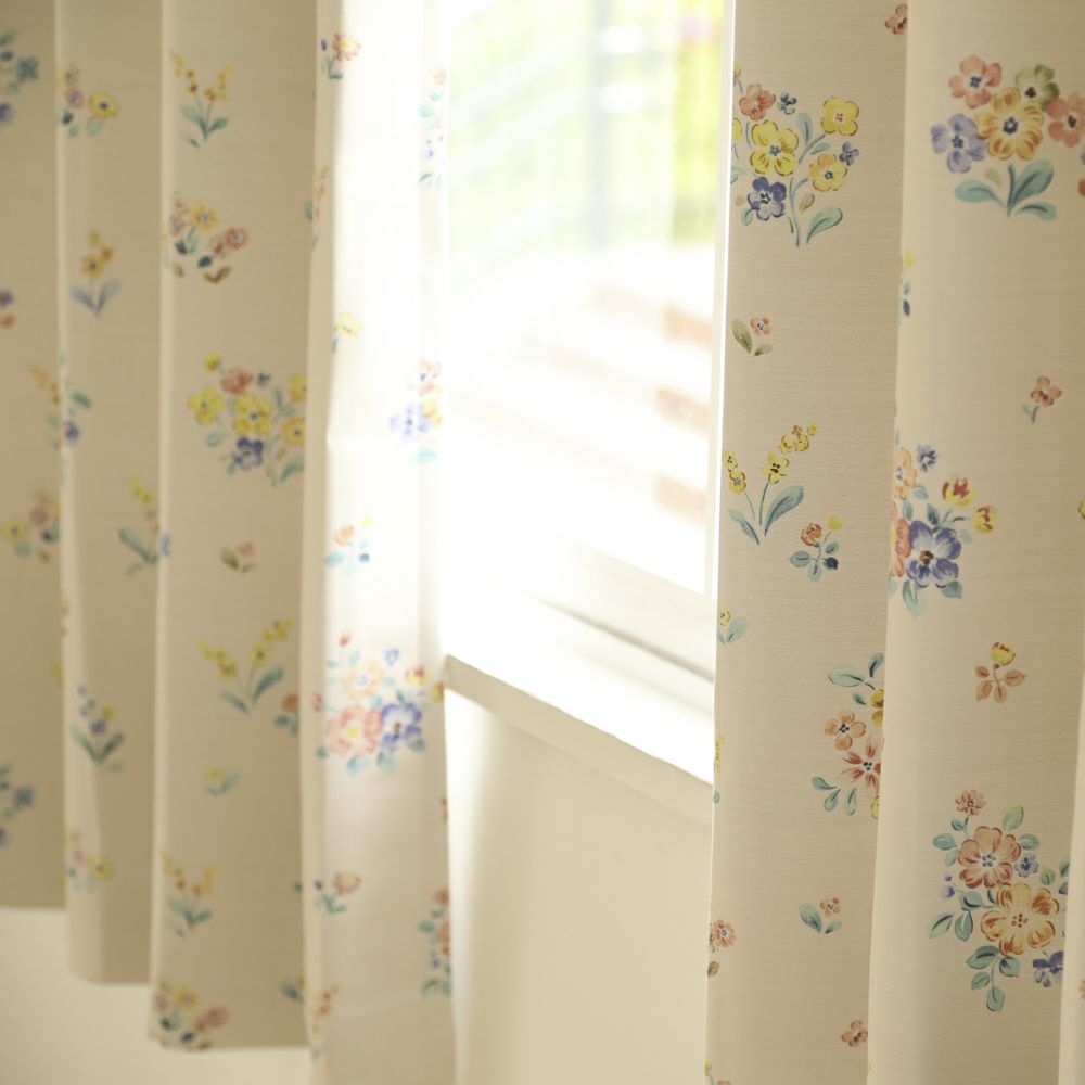 【上質メーカーカーテン】花柄ドレープカーテン　遮光 スミノエ カーテン フラワーポット 遮光2級 100×135cm 1枚入り