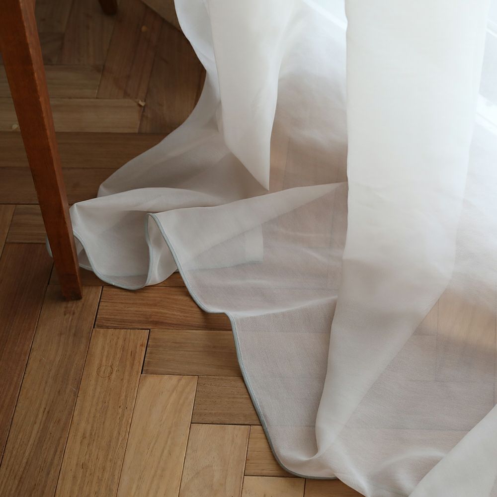 カラードラップパイピング】選べる2色 防炎 パイピング レースカーテン