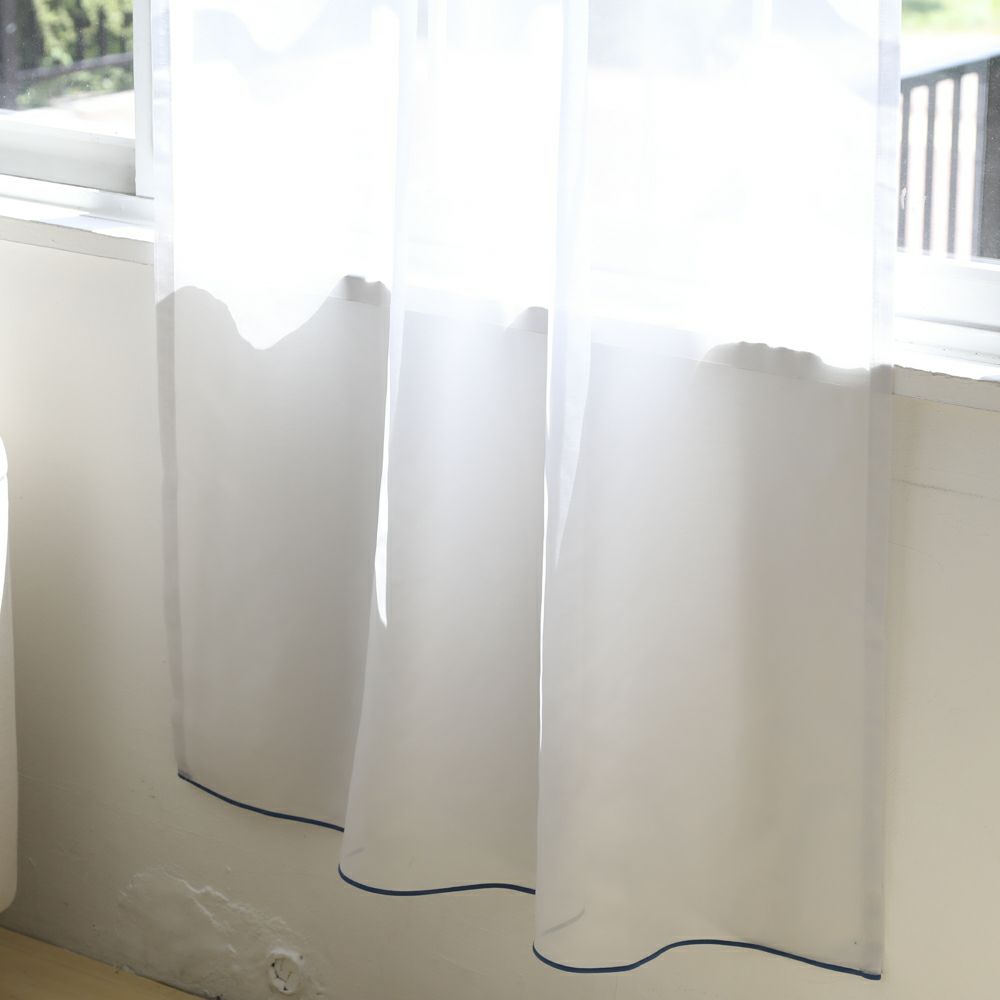 カラードラップパイピング】選べる2色 防炎 パイピング レースカーテン